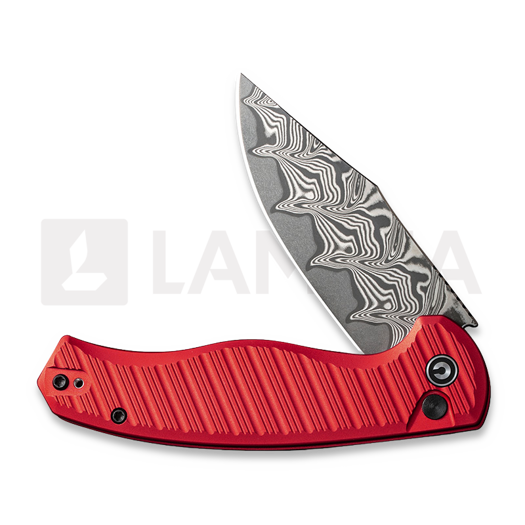CIVIVI Stormhowl Damascus, Milled Red Aluminum C23040B-DS1