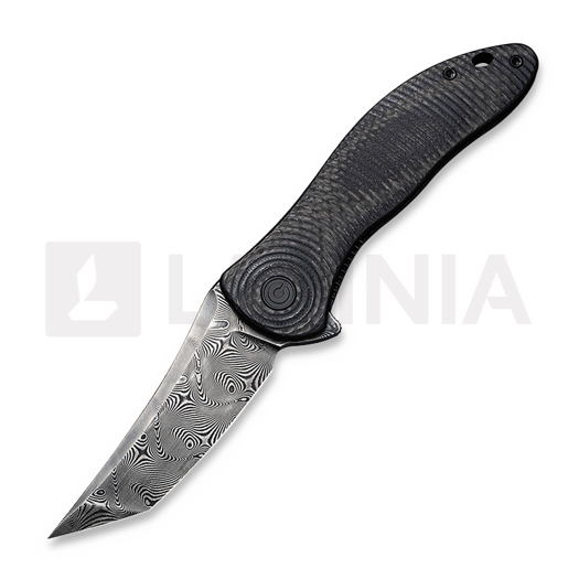 CIVIVI Synergy3 Damascus sulankstomas peilis, tanto, carbon fiber C20075B-DS1