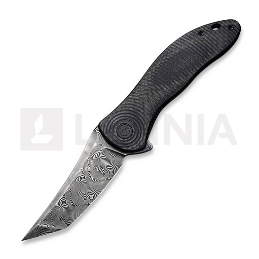 CIVIVI Synergy3 Damascus folding knife, tanto, carbon fiber C20075B-DS1