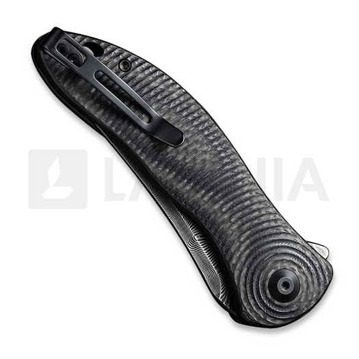 CIVIVI Synergy3 Damascus sulankstomas peilis, trailing point, carbon fiber C20075A-DS1