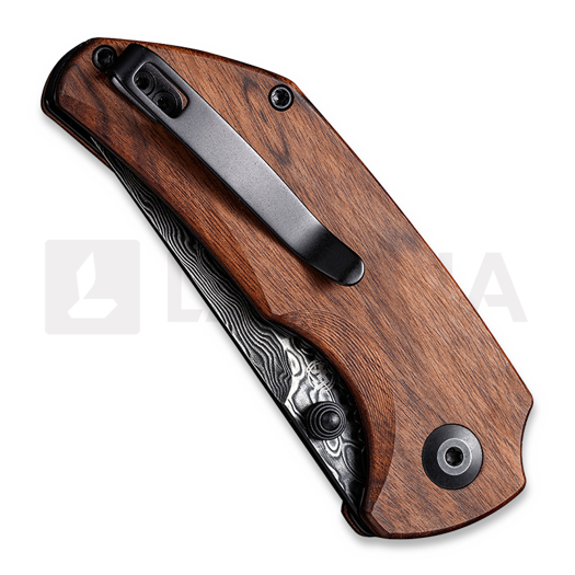 CIVIVI Thug 2 Damascus sulankstomas peilis, cuibourtia wood C20028C-DS1