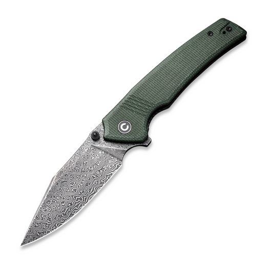 CIVIVI Tranquil Damascus, Green Canvas Micarta C23027-DS1