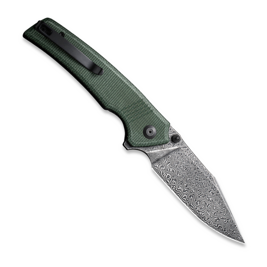 CIVIVI Tranquil Damascus, Green Canvas Micarta C23027-DS1