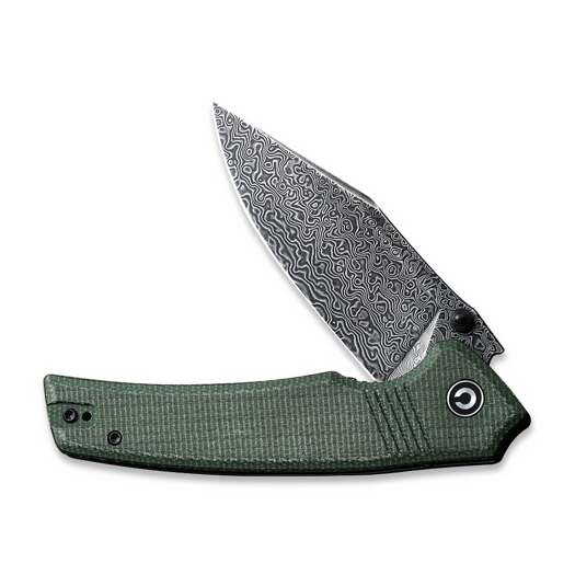 CIVIVI Tranquil Damascus, Green Canvas Micarta C23027-DS1