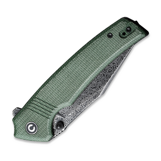 CIVIVI Tranquil Damascus, Green Canvas Micarta C23027-DS1