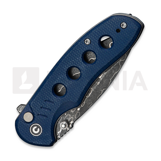 CIVIVI Triptych Damascus, Blue Canvas Micarta C23085B-DS1