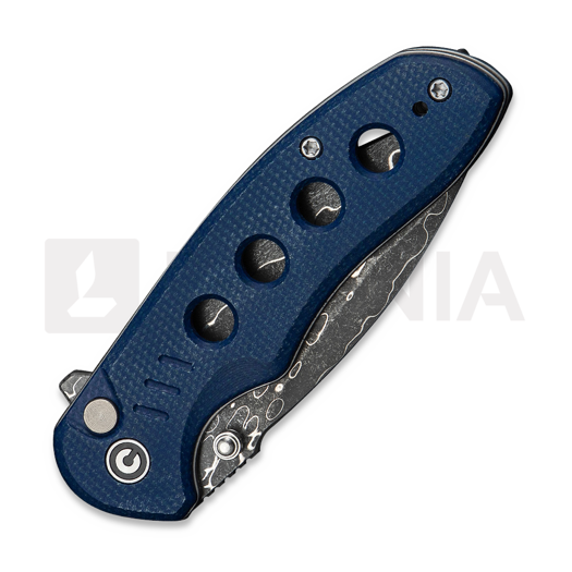CIVIVI Triptych Damascus, Blue Canvas Micarta C23085B-DS1