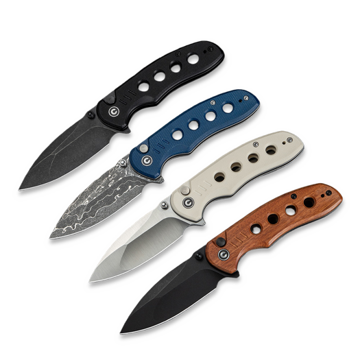 CIVIVI Triptych Damascus, Blue Canvas Micarta C23085B-DS1