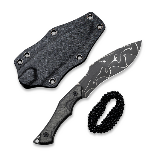 CIVIVI Vaquita II Damascus, Black Linen Micarta C047C-DS1