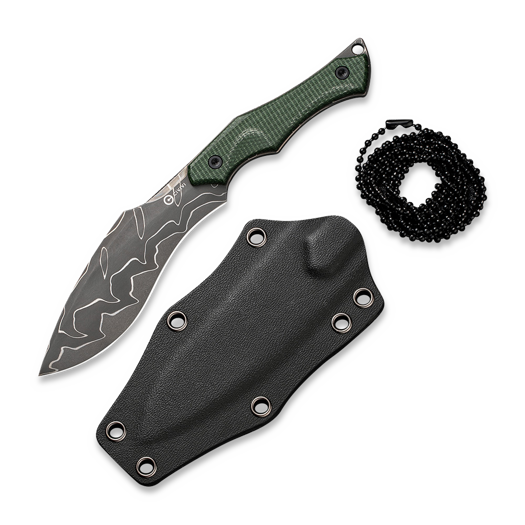 CIVIVI Vaquita II Damascus, Green Canvas Micarta C047C-DS2