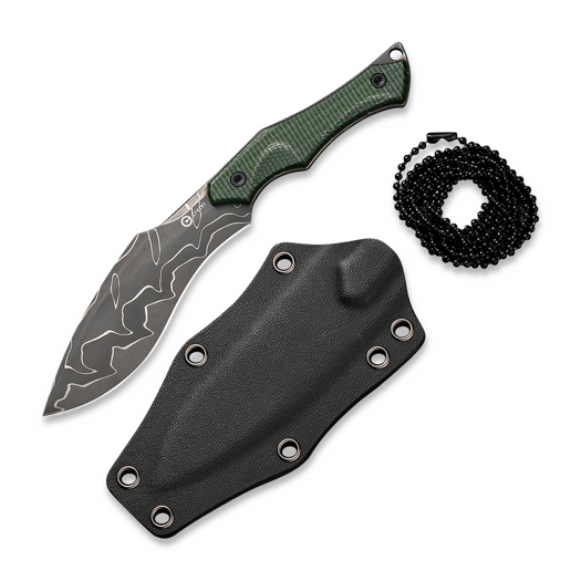 CIVIVI Vaquita II Damascus, Green Canvas Micarta C047C-DS2