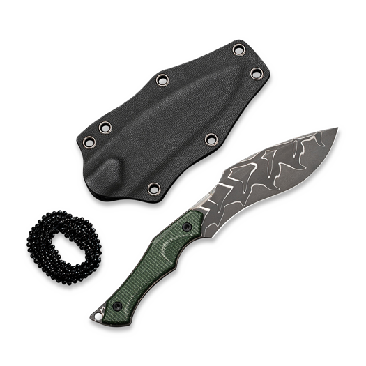 CIVIVI Vaquita II Damascus, Green Canvas Micarta C047C-DS2