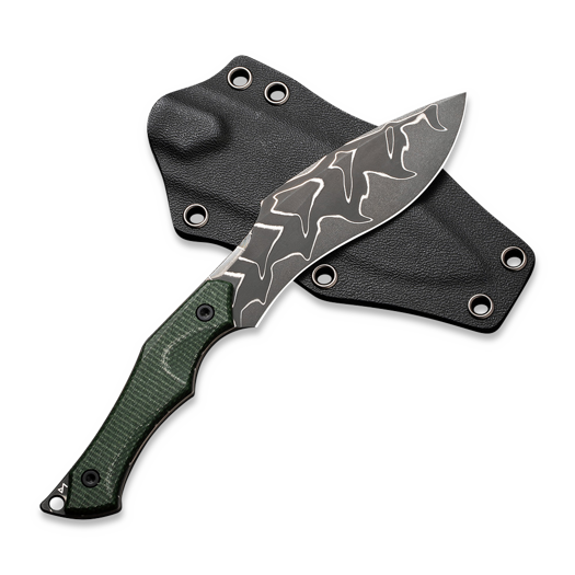 CIVIVI Vaquita II Damascus, Green Canvas Micarta C047C-DS2