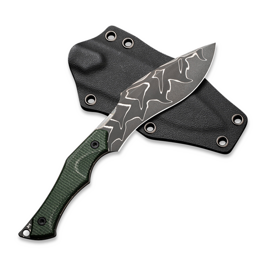 CIVIVI Vaquita II Damascus, Green Canvas Micarta C047C-DS2