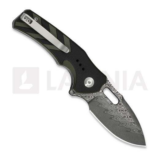 CIVIVI Vexron Damascus sulankstomas peilis, Milled Black & Green G-10 C24066-DS1