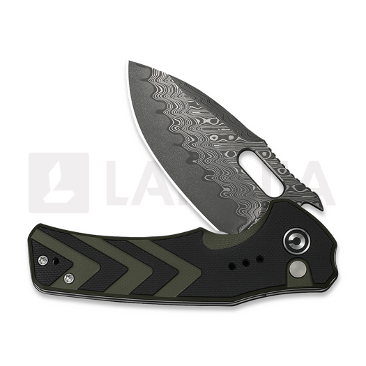 CIVIVI Vexron Damascus kääntöveitsi, Milled Black & Green G-10 C24066-DS1