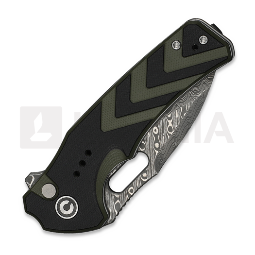 CIVIVI Vexron Damascus kääntöveitsi, Milled Black & Green G-10 C24066-DS1