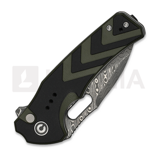 CIVIVI Vexron Damascus sulankstomas peilis, Milled Black & Green G-10 C24066-DS1