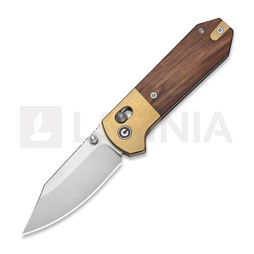 CIVIVI Yonder Clip Point, Guibourtia & Stonewash Brass, Satin C25026-1
