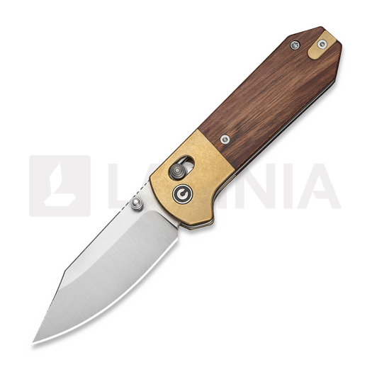 CIVIVI Yonder Clip Point, Guibourtia & Stonewash Brass, Satin C25026-1