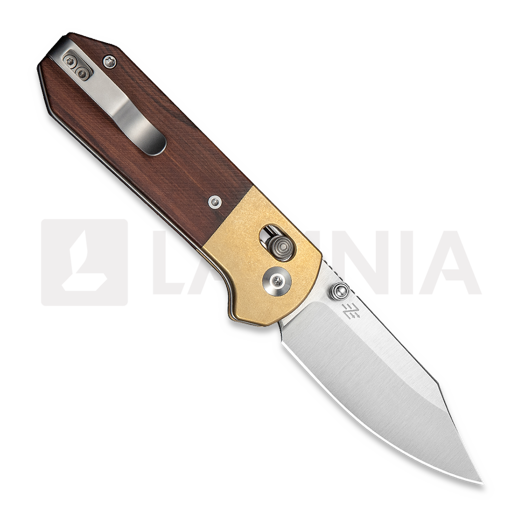 CIVIVI Yonder Clip Point, Guibourtia & Stonewash Brass, Satin C25026-1