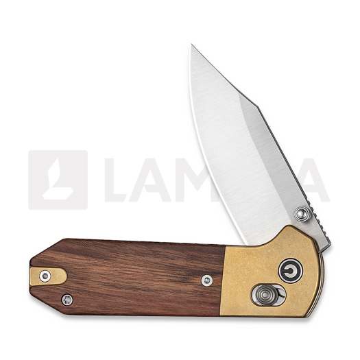 CIVIVI Yonder Clip Point, Guibourtia & Stonewash Brass, Satin C25026-1