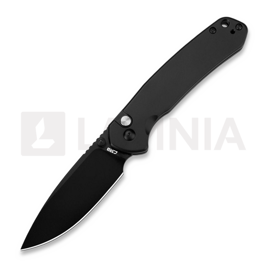 Складной нож CJRB Pyrite Button Lock Black Black Blade