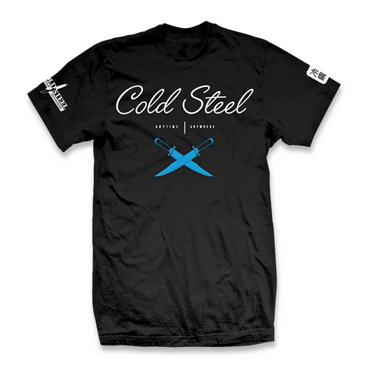 เสื้อยืด Cold Steel Cursive, ดำ