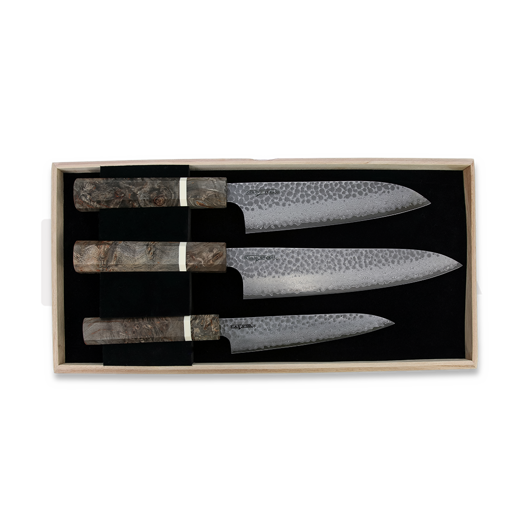 Cold Steel Japanese VG-10 Damascus kitchen knife set CS-59KSET-3PK