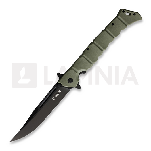 Cold Steel Large Luzon Black 접이식 나이프, 올리브색 CS20NQXODBK