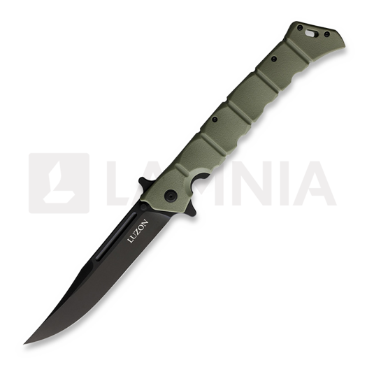 Cold Steel Large Luzon Black 접이식 나이프, 올리브색 CS20NQXODBK