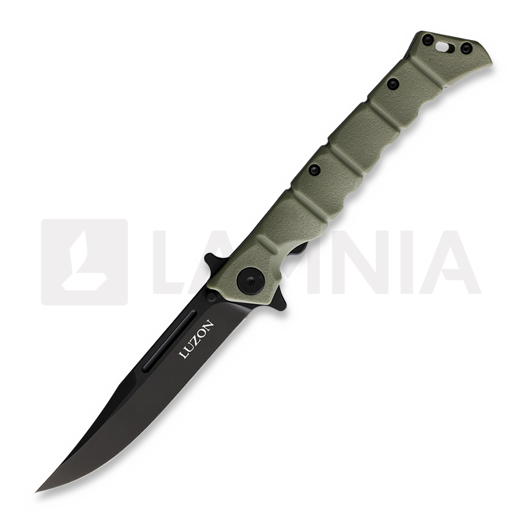 Cold Steel Medium Luzon Black 접이식 나이프, 올리브색 CS20NQLODBK