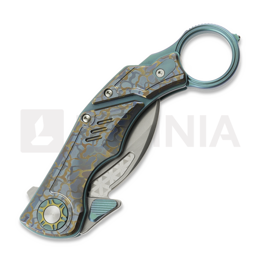 Nóż składany Critical Strike Predator - Beadblast - Titanium, zielona