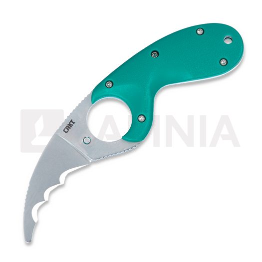 CRKT Bear Claw veitsi, combo terä, vihreä