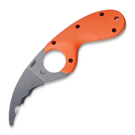 Nóż CRKT Bear Claw, ząbkowane ostrze, pomarańczowa