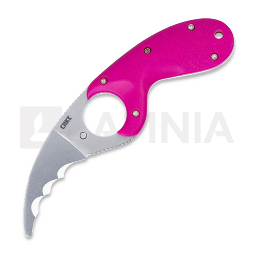 CRKT Bear Claw 칼, combo edge, pink