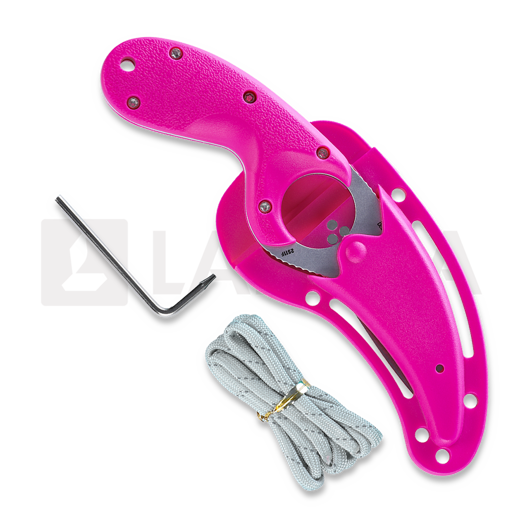 CRKT Bear Claw kniv, combo edge, pink