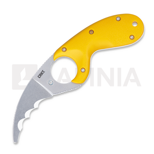Nôž CRKT Bear Claw, zúbkovaný, žltá