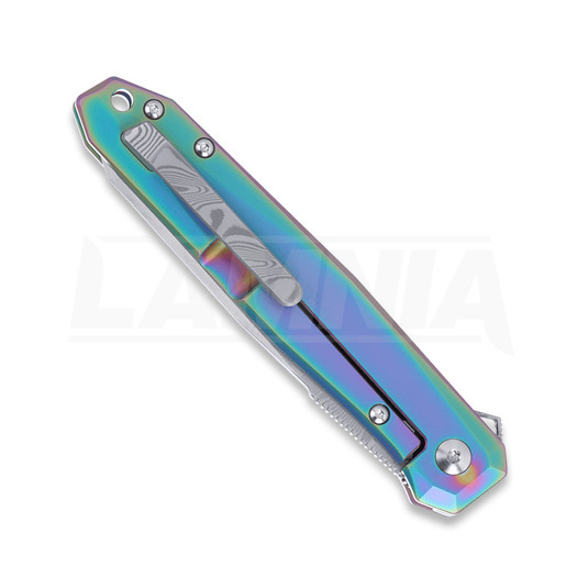 Coltello pieghevole CRKT Facet Damascus, Iridescent