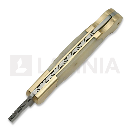 Damascus Lockback Bone k&auml;&auml;nt&ouml;veitsi