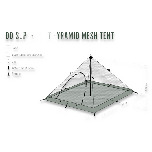 DD Hammocks SuperLight Pyramid Mesh Tent