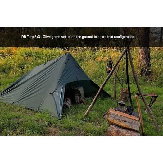 DD Hammocks Tarp 3x3, olivgrön