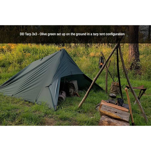 DD Hammocks Tarp 3x3, olivgrön