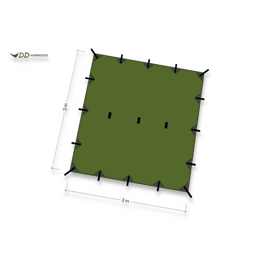 DD Hammocks Tarp 3x3, verde