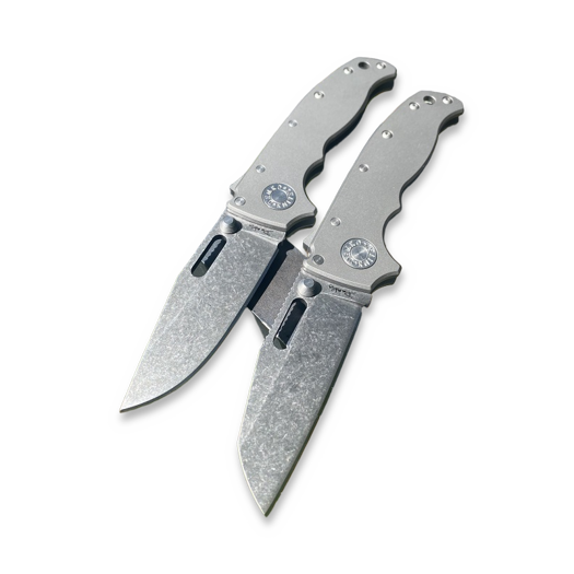 Saliekams nazis Demko Knives AD 20.5 Smooth Titanium CPM3V, clip point