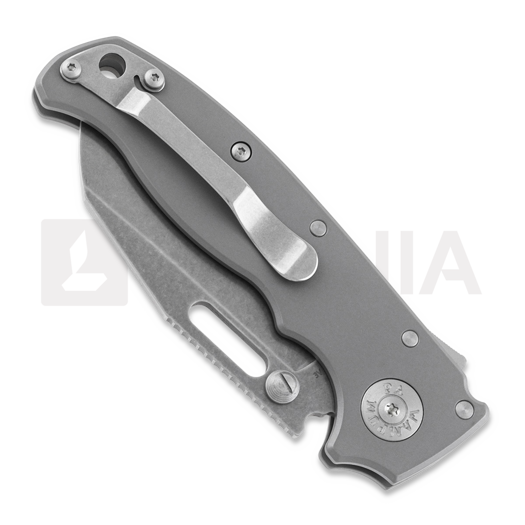 Demko Knives AD 20.5 Smooth Titanium CPM3V sulankstomas peilis, shark foot