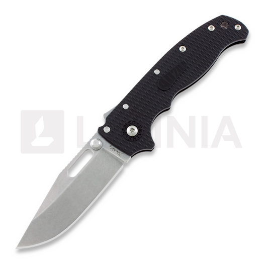 Demko Knives AD 20.5 Stonewashed folding knife, Clip Point, black