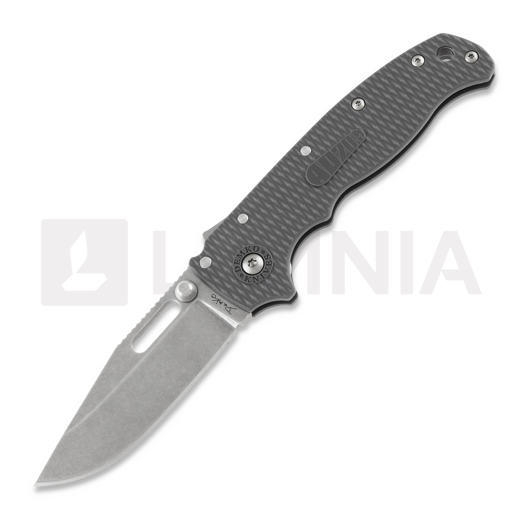 Skladací nôž Demko Knives AD 20.5 Stonewashed, Clip Point, šedá