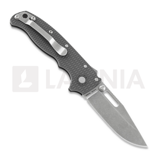 Demko Knives AD 20.5 Stonewashed kääntöveitsi, Clip Point, harmaa