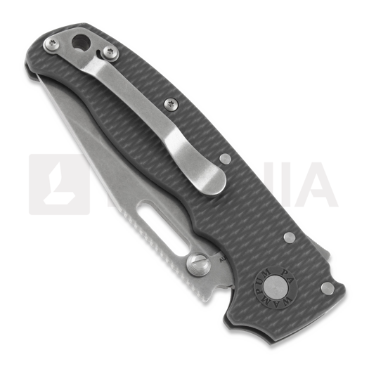 Demko Knives AD 20.5 Stonewashed k&auml;&auml;nt&ouml;veitsi, Clip Point, harmaa
